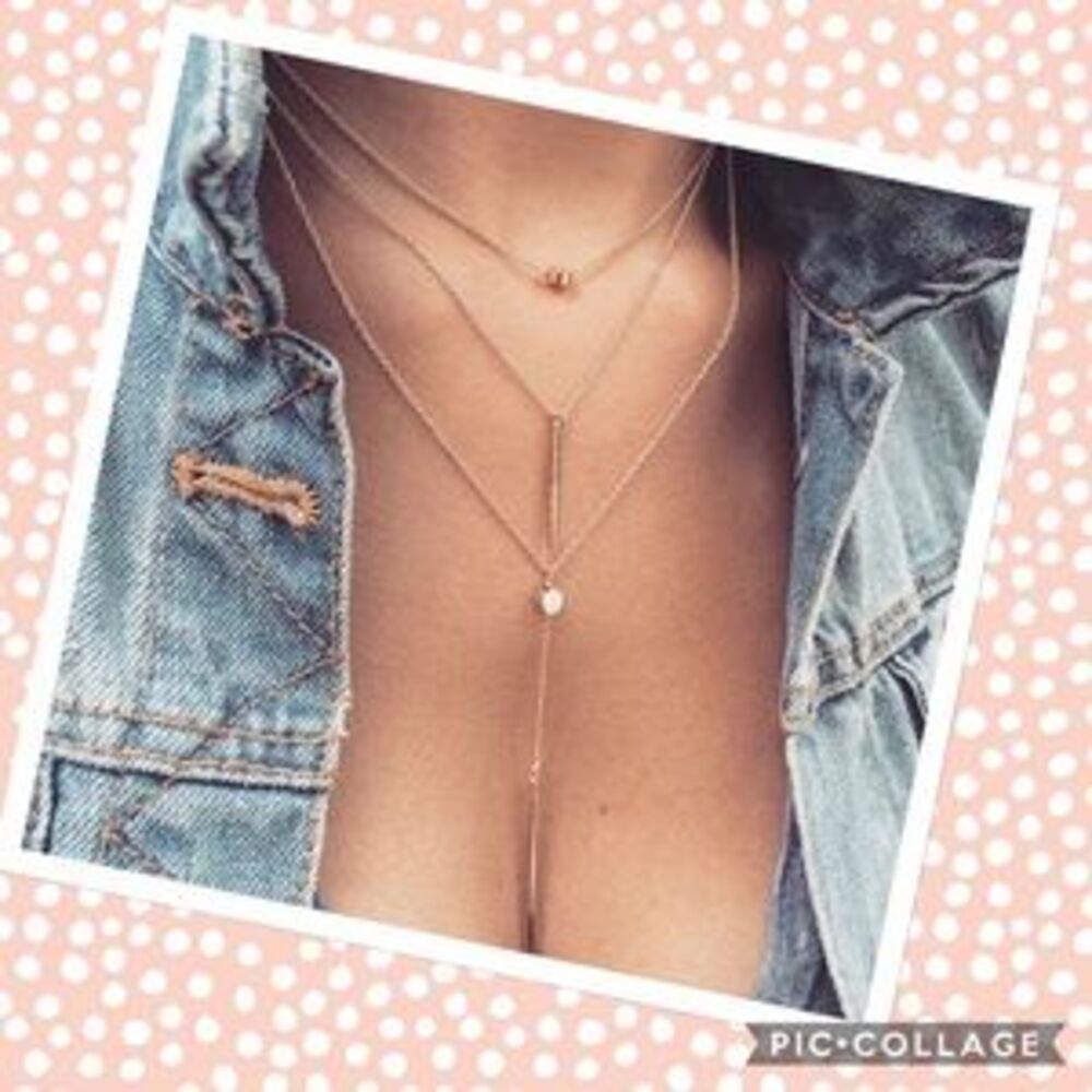 3 layer geometric choker necklace